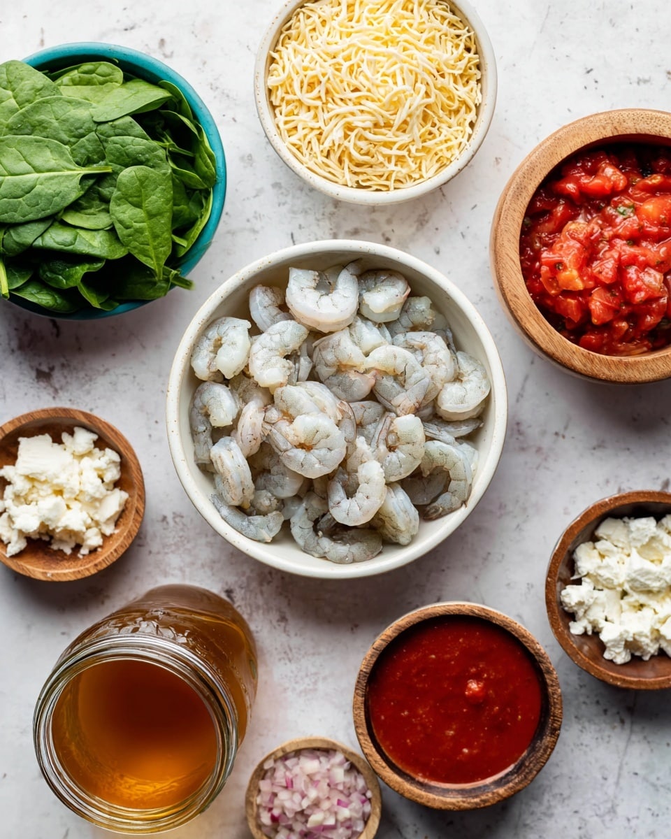 One Pot Harissa Shrimp and Feta Orzo