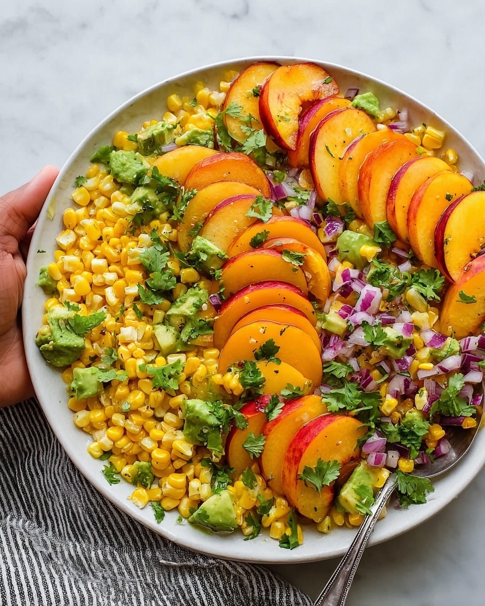 Sweet Corn Salad with Peaches