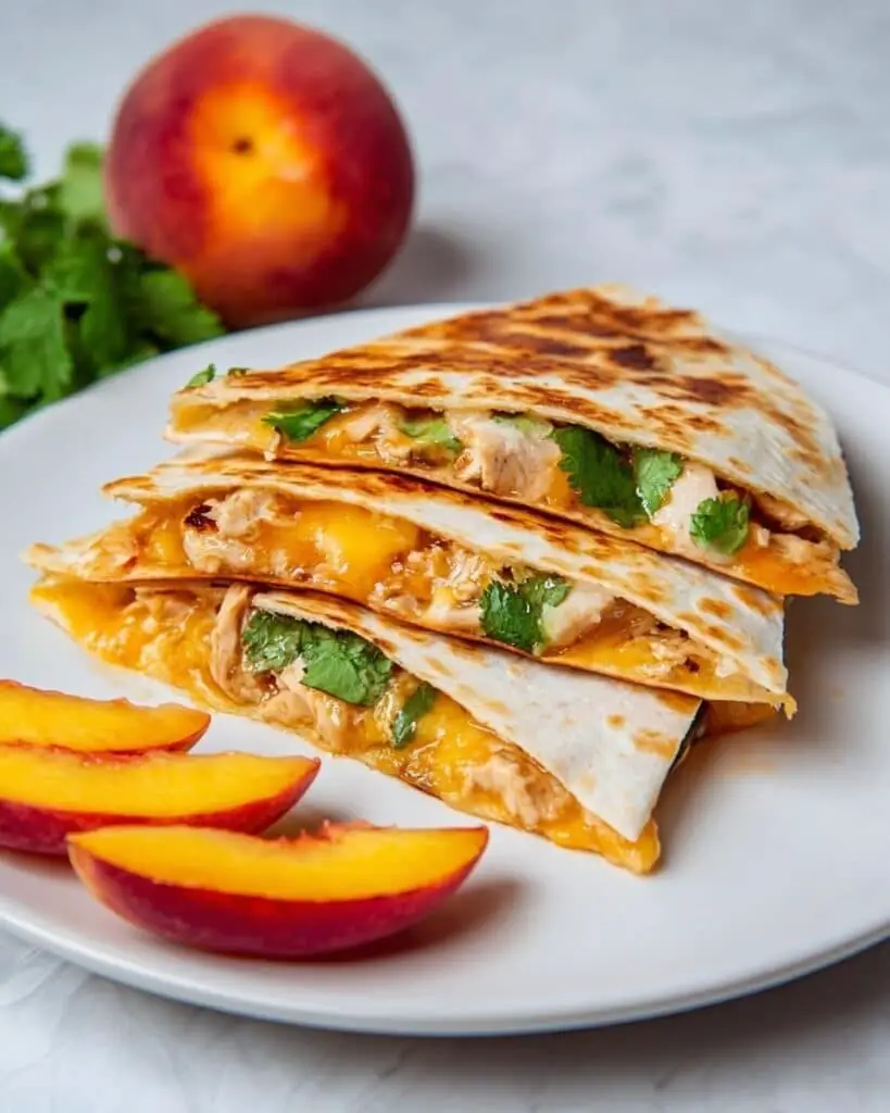BBQ Chicken and Peach Quesadillas