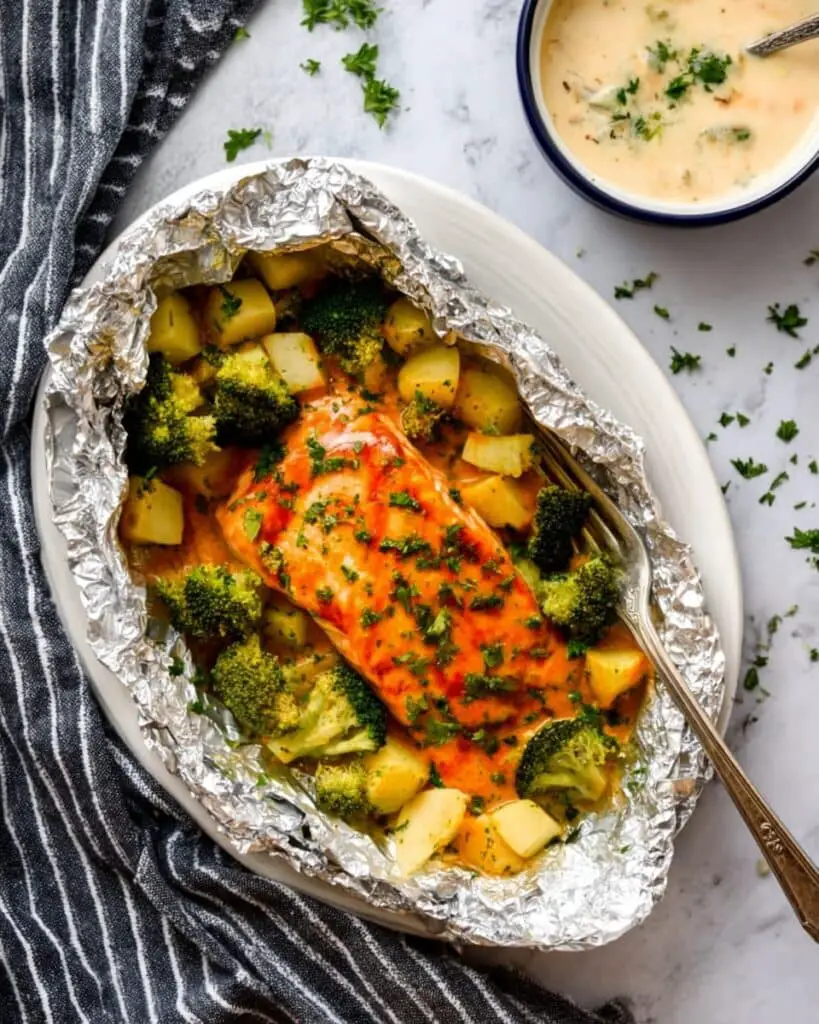 Buffalo Chicken and Potato Foil Packets in Oven