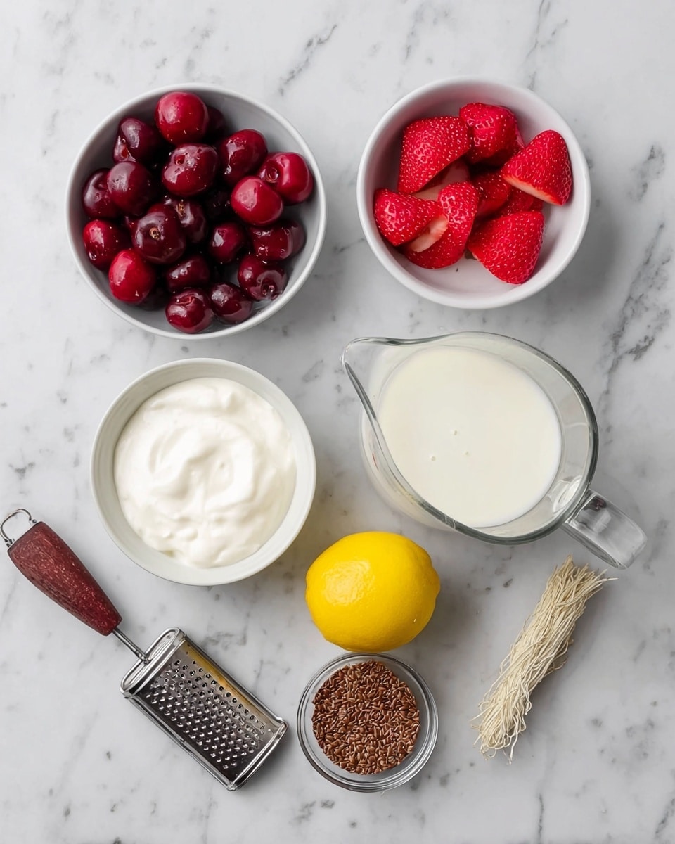 5-Minute Strawberry Cherry Smoothie with Greek Yogurt