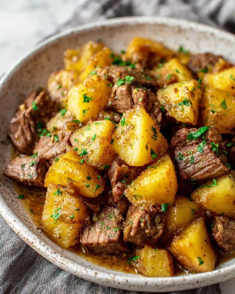 Slow Cooker Steak and Cheddar Potato Casserole