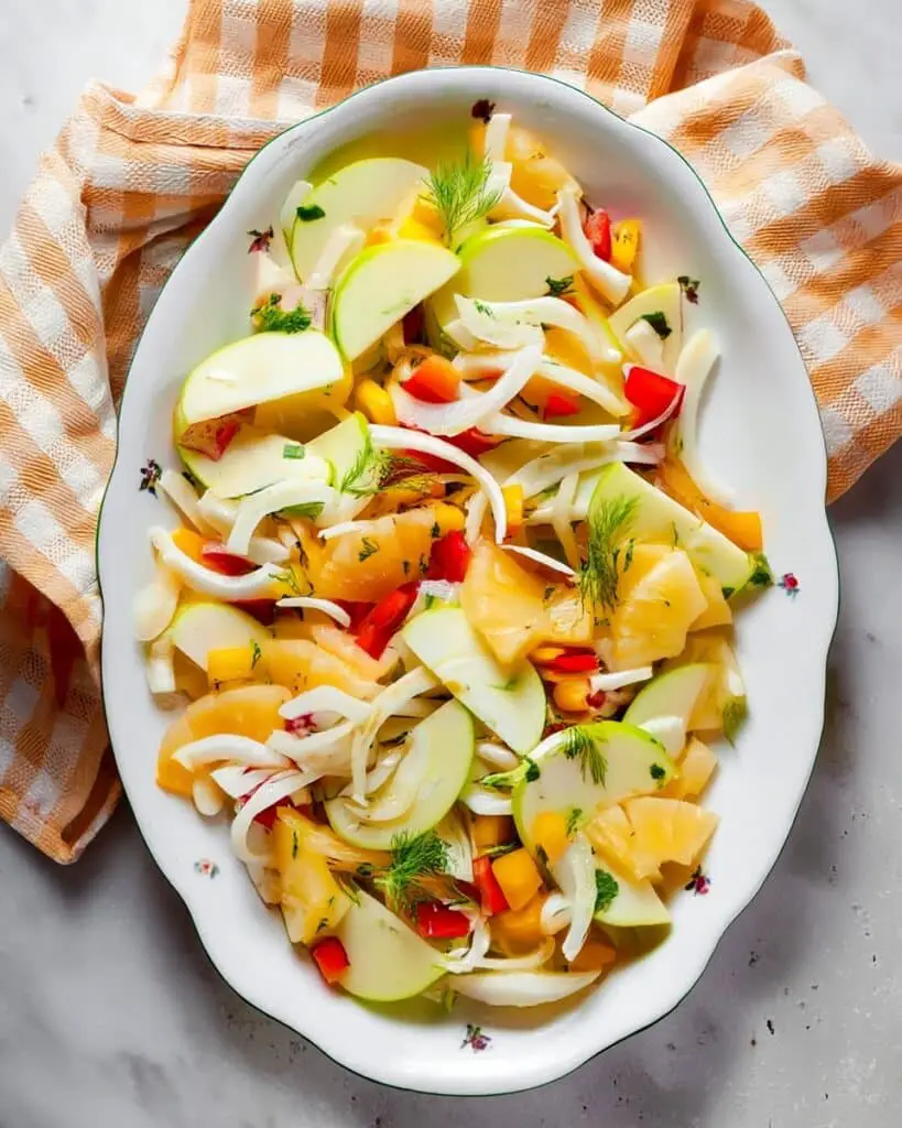 Fennel Apple Salad With Pineapple & Ginger Dressing