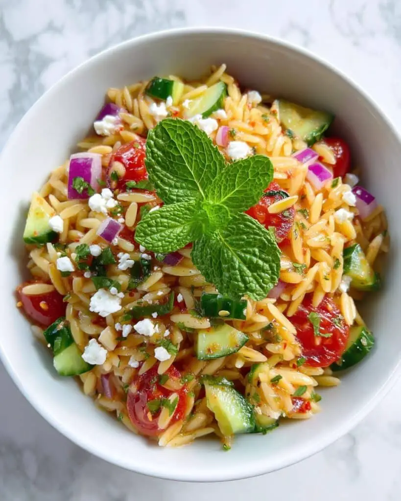 Fresh Greek Orzo Salad with Zesty Lemon Vinaigrette