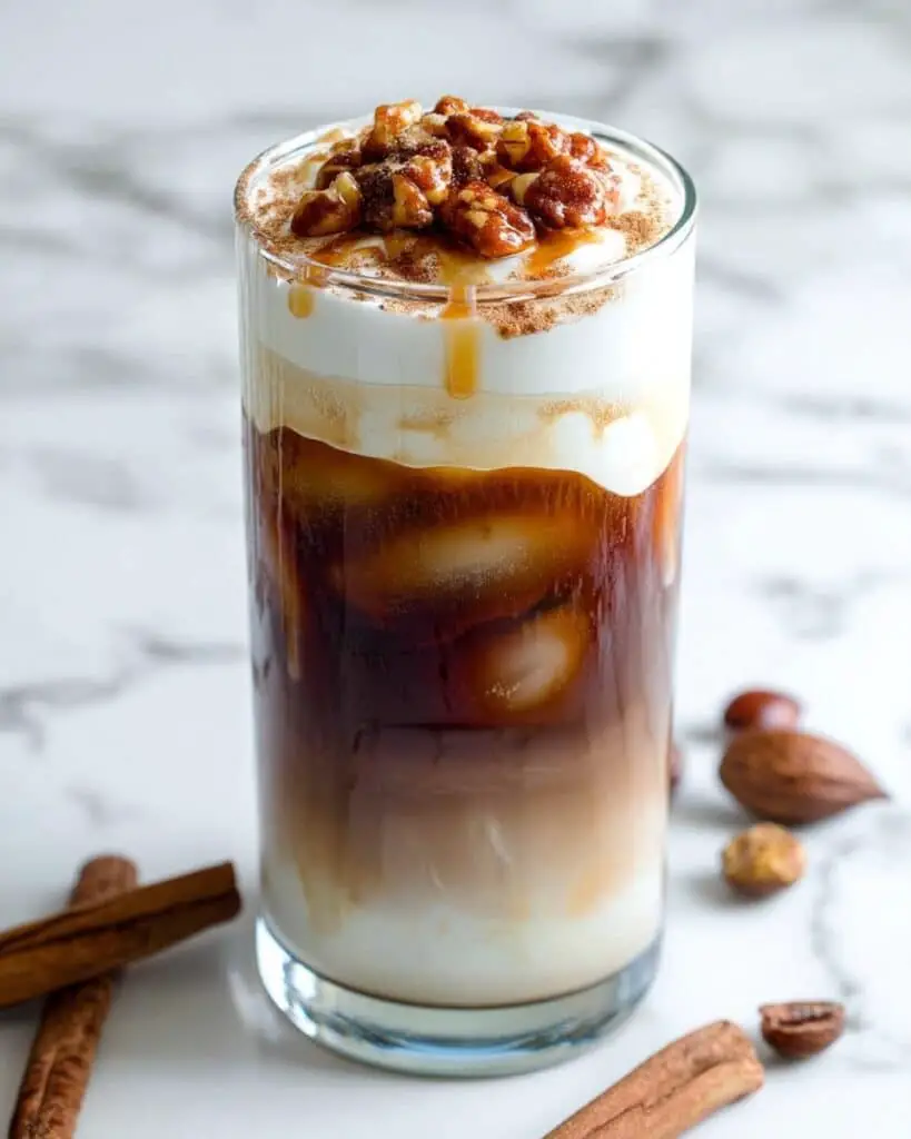 Iced Cinnamon Roll Latte with Cream Cheese Cold Foam