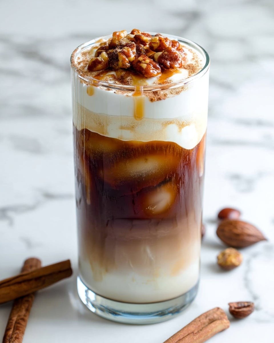 Iced Cinnamon Roll Latte with Cream Cheese Cold Foam