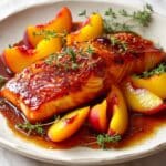 Peach Glazed Roasted Salmon