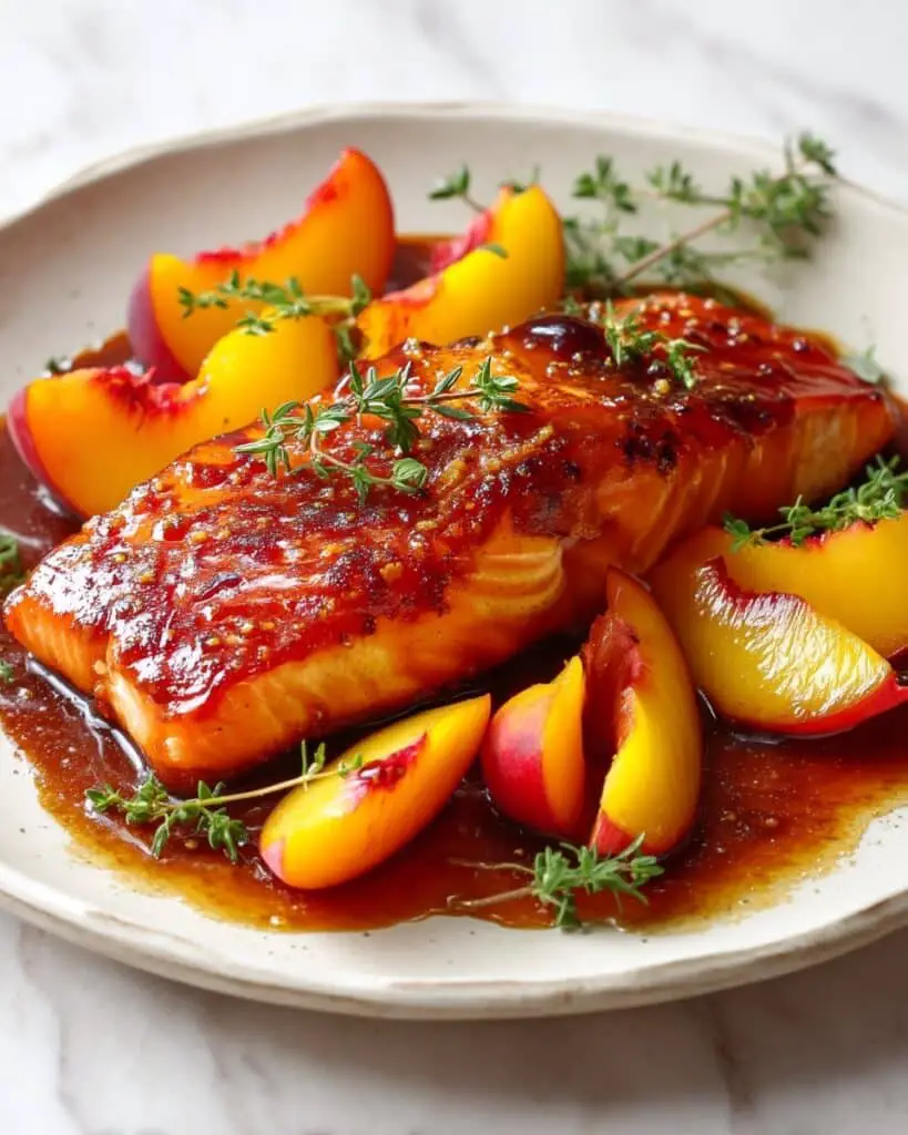 Peach Glazed Roasted Salmon