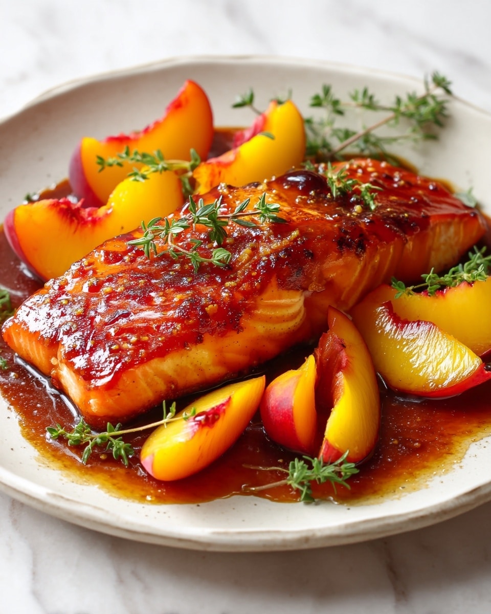 Peach Glazed Roasted Salmon